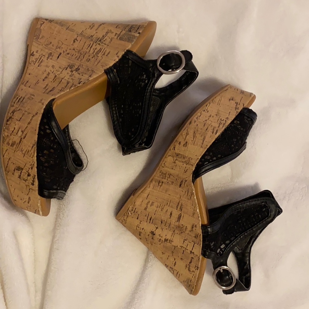 Black and Tan wedge heels!